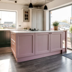 Pink kitchen island